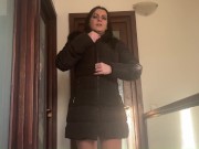 Preview 4 of Stepmom was face-fucked. Cum on fluffy jacket.