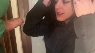 Stepmom was face-fucked. Cum on fluffy jacket.