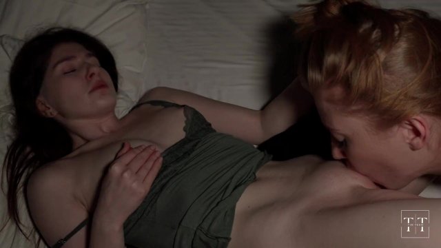 Sensual homemade sex of two young lesbians in the middle of the night