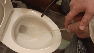 Sexy tattoo man / strong pissing.