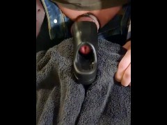 Fantastic arc wave masturbator makes my big fat cock very hard and cum fast creamy sticky sperm