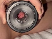Preview 2 of Quick Cum Before Bedtime with my Silicone Gender X Sex Toy