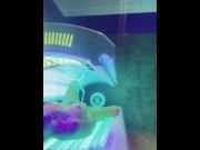 Preview 2 of Masturbating on the tanning bed until I squirt all over the floor