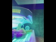 Preview 4 of Masturbating on the tanning bed until I squirt all over the floor