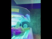 Preview 5 of Masturbating on the tanning bed until I squirt all over the floor