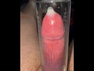 *MASSIVE CUMSHOT*  using my penis pump on my cock until it goes purples and I explode. 4K 120FPS #9