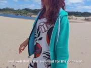Preview 1 of Busty redhead masturbates me on the nudist beach