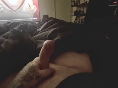 POV - hard to keep quiet with sensational handjob on big dick
