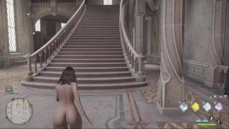 Hogwarts Legacy Nude mod Gameplay 8 - Running Around naked in hogwarts