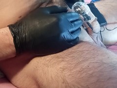 My first glans dick electrostimulation test. Failed to  cumshot!