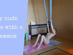 My nude yoga with a hammok