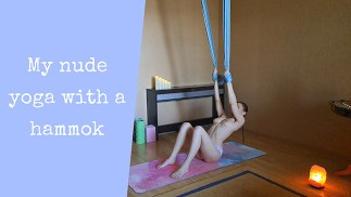 My nude yoga with a hammok