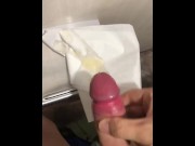 Preview 5 of Very thick and massive ejaculation in the toilet