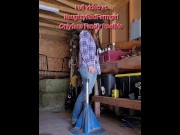 Preview 1 of Horny Cowgirl Rides Hoof Jack and fucks asshole with hoof pick!