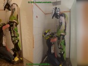 Preview 3 of Workerboy and MX guy in the shower, playing with slime