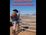 Preview 4 of Big ass Redhead Cowgirl Rides Rideo Arena Panels and Fucks asshole!