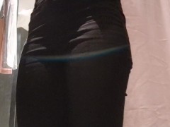 watched from hiding by a stranger in the dressing room with the curtain open