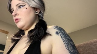 Chubby Goth Girl With A Huge Belly