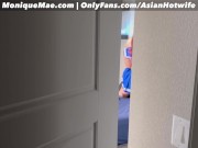 Preview 1 of Hubby left the room and his friend wanted creampie my asian pussy immediately! Hotwife Monique Mae