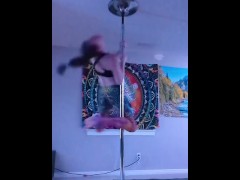 Pole dancing fast spinning