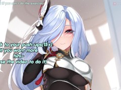 Intense training with Shenhe JOI teaser(femdom, feet, workout instructions)