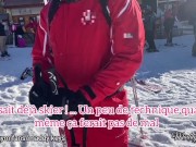 Preview 2 of Maddy Keys - 2 french slut give a blowjob to their snow ski teacher - real amateur challenge