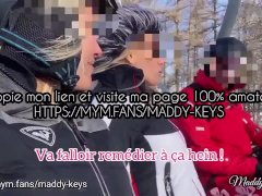 Maddy Keys - 2 francaises taillent une pipe à leur moniteur de ski - defi amateur réel inconnu