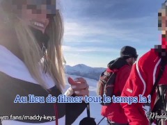 Maddy Keys - 2 francaises taillent une pipe à leur moniteur de ski - defi amateur réel inconnu