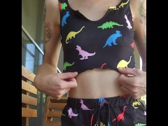 Girl next door flashing her tiny tits 15/16