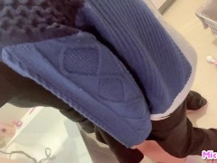 洗面所で身支度してる巨乳の彼女のスカートをまくって後ろから触りまくってそのまま生挿入-日本人/巨乳/個人撮影/素人カップル/立ちバック - Screenshot 8 of 16 - Perky Boobs
