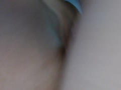 Feeling the head of my penis. I give her all the milk inside her vagina