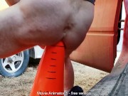 Private Video, Taking XL Cone Toy Mod Outdoors at Work Alone