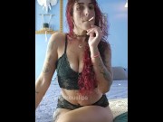 Preview 2 of Mommy MILF smoking and teasing in lingerie