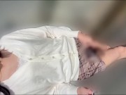 Preview 3 of Japanese crossdresser masturbates in the shadows after taking a walk outdoors
