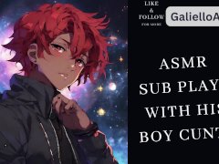 [ASMR] Sub plays with his cunt for you