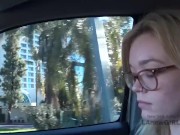 Preview 1 of Sexy blonde with glasses gives amazing blowjob!!