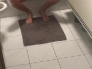 Preview 4 of Caught jerking off in bathroom ends in sucking and cum mess