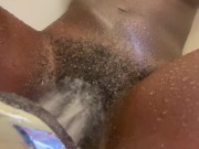 Preview 4 of The shower head makes my hairy petite pussy feel so good