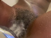 Preview 5 of The shower head makes my hairy petite pussy feel so good