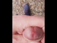 Huge public cumshot 🍌✊💦