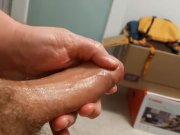 Preview 2 of Moaning daddy lubes up and fucks his hand till cumming