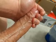Preview 3 of Moaning daddy lubes up and fucks his hand till cumming
