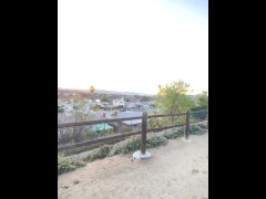 Public Nudity - Neighborhood cock out! Using sex toys to stretch my dick and balls!