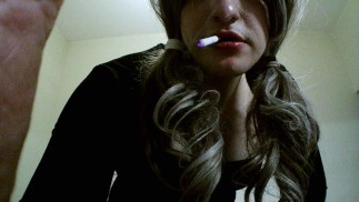 A giant vibrator and two dildos, no less, mercilessly stretch this tranny’s anal.Sissy slut