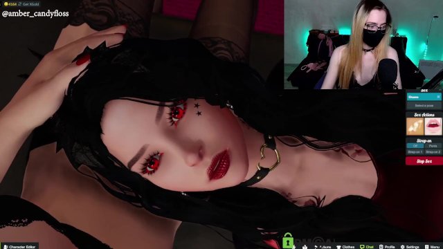 Two goth girls have romantic sex in the night! gaming stream