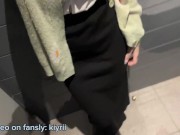 Preview 1 of Masturbation my wet pussy in a public restroom