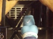 Preview 6 of Private Video, Outside in Workshed Riding XL knotted Dildo