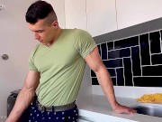 Preview 3 of stud is filmed in his morning routine and masturbates for you muscle worshiper