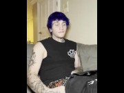 Preview 1 of Tall Tatted Emo Guy Strokes His FAT COCK for you!