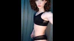 Hot Tgirl bought a new lingeries for her birthday